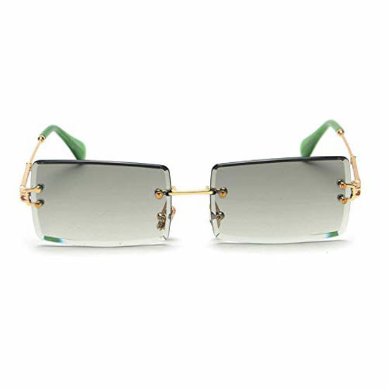 mincl/Fashion Small Rectangle Sunglasses Women Ultralight Candy Color Rimless Ocean Sun Glasses 