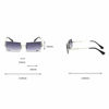 Picture of MINCL/Fashion Small Rectangle Sunglasses Women Ultralight Candy Color Rimless Ocean Sun Glasses (green&gray)