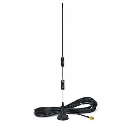 Picture of Bingfu Dual Band VHF UHF 136-174MHz 400-470MHz Ham Radio Antenna Handheld Two Way Radio Magnetic Base SMA Male Antenna for Ham Radio BaoFeng UV-3R Icom Yaesu Vertex Standard Horizon Marine VHF Radio