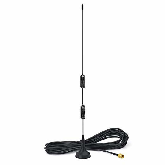Picture of Bingfu Dual Band VHF UHF 136-174MHz 400-470MHz Ham Radio Antenna Handheld Two Way Radio Magnetic Base SMA Male Antenna for Ham Radio BaoFeng UV-3R Icom Yaesu Vertex Standard Horizon Marine VHF Radio
