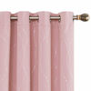 Picture of Deconovo Grommet Top Short Curtains Wave Line with Dots Foil Print Design Blackout Panel for Small Windows 52 x 45 Inch Coral Pink 2 Panels