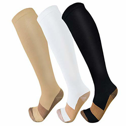 Picture of Copper Compression Socks For Men & Women 20-30mmHg-Best Support For Running,Sports,Hiking,Medeical,Circulation
