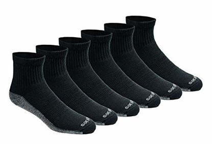 Picture of Dickies Men's Big and Tall Dri-tech Moisture Control Quarter Socks Multipack, Black (6 Pairs), Shoe Size: 12-15