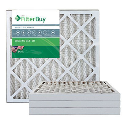 Picture of FilterBuy 20x22x2 MERV 13 Pleated AC Furnace Air Filter, (Pack of 4 Filters), 20x22x2 - Platinum