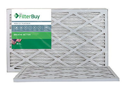 Picture of FilterBuy 15x20x1 MERV 13 Pleated AC Furnace Air Filter, (Pack of 2 Filters), 15x20x1 - Platinum