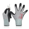 Picture of DEX FIT Level 5 Cut Resistant Gloves Cru553, 3D Comfort Stretch Fit, Durable Power Grip Foam Nitrile, Pass FDA Food Contact, Smart Touch, Thin Machine Washable, Grey Large 3 Pair