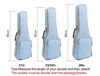 Picture of HOT SEAL 10MM Leather Handles Thick Durable Colorful Ukulele Case Bag with Storage (21in, Light blue)