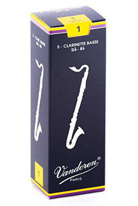 Picture of Vandoren CR121 Bass Clarinet Traditional Reeds Strength 1; Box of 5