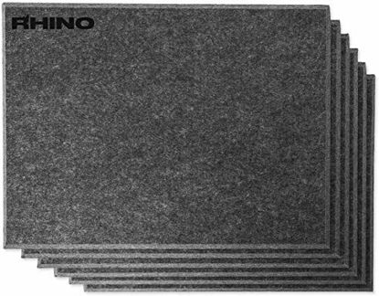 Picture of Rhino Acoustic Absorption Panel 16" x 12" x 0.4" NRC Sound Proof Padding for Echo Bass Isolation Dark Gray 6 Pieces Beveled Edge for Wall Decoration and Acoustic Treatment