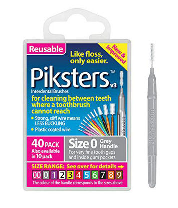 Picture of Piksters Interdental Brushes (40 Pack, Size 0 (Grey))