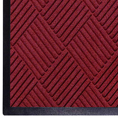 Picture of WaterHog Diamond | Commercial-Grade Entrance Mat with Rubber Border - Indoor/Outdoor, Quick Drying, Stain Resistant Door Mat (Red/Black, 6' x 12')