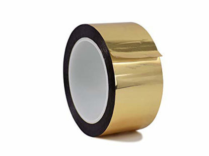 Picture of WOD MPFT2 Gold Metalized Polyester Mylar Film Tape with Acrylic Adhesive, 2 inch x 72 yds. Vibrant Mirror Like Finish, Decor Tape for Detailing Accent Wall, Graphic Arts, Car and Boat Trim