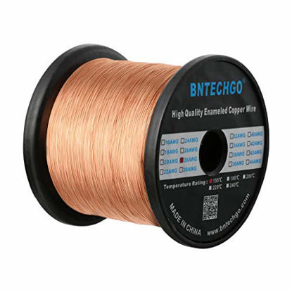 Picture of BNTECHGO 28 AWG Magnet Wire - Enameled Copper Wire - Enameled Magnet Winding Wire - 3.0 lb - 0.0122" Diameter 1 Spool Coil Natural Temperature Rating 155 Widely Used for Transformers Inductors
