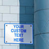 Picture of Aluminum Weatherproof Metal Sign Multiple Sizes Custom Personalized Text Here White Blue Notice Travel Horizontal Street Signs 24x18Inches