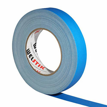 Picture of WELSTIK 1 Pack Gaffer Tape Blue 1"X 60 Yards-60 Yards Length .Heavy Duty Gaffer Floor Tape for Cables, Photography, Theater Stage Setup,Interior Design,Residue Free,Non Reflective, Easy to Tear