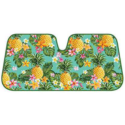 Picture of BDK AS-773 Pineapple Front Windshield Shade-Accordion Folding Auto Sunshade for Car Truck SUV-Blocks UV Rays Sun Visor Protector-Keeps Your Vehicle Cool-58 x 28 Inch