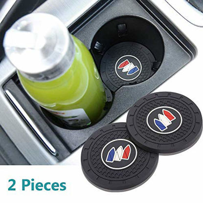 Picture of Auto sport 2.75 Inch Diameter Oval Tough Car Logo Vehicle Travel Auto Cup Holder Insert Coaster Can 2 Pcs Pack (Buick)