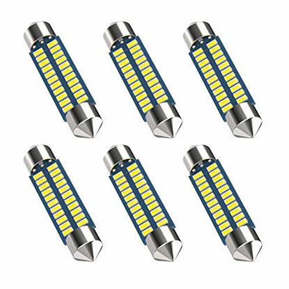Picture of 578 Led Car Bulb 211-2 Led Car Bulb 41mm 42mm 1.65in 212-2 Led Car Bulb for Car Map Light Dome Light, 22SMD 3014 Chips 6000k White Super Bright Interior Led Car Bulb,Pack of 6pcs