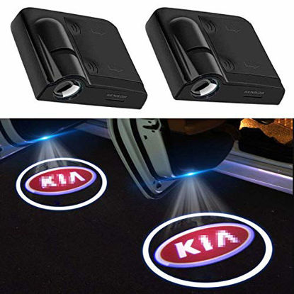 Picture of 2Pcs of Car Door Lights Logo Projector, Universal Wireless Car Door Led Projector Lights, Upgraded Car Door Welcome Logo Projector Lights for All Car Models (FOR KIA BLUE)