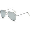 Picture of SOJOS Classic Aviator Polarized Sunglasses for Men Women Vintage Retro Style SJ1054 with Silver Frame/Silver Mirrored Lens