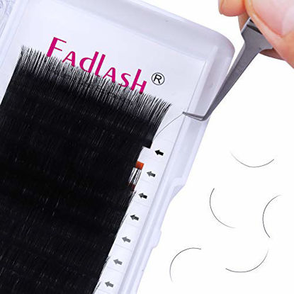 Picture of Eyelash Extensions 8-20mm FADLASH D Curl Lashes 0.20mm Premium Silk Classic Eyelash Extensions Supplies (0.20-D, 18mm)