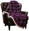 Picture of Chanasya Warm Hugs Positive Energy Healing Thoughts Caring Gift Throw Blanket - Sherpa Microfiber Comfort Gift Throw - Get Well Soon Gift for Women Men Cancer Patient - Aubergine Blanket