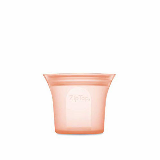 Picture of Zip Top Reusable 100% Silicone Food Storage Bags and Containers - Short Cup - Peach