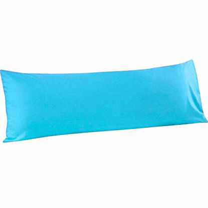 Picture of FLXXIE 1 Pack Microfiber Pillowcase, Envelope Closure, Ultra Soft and Premium Quality, 20" x 54" (Blue, Body)