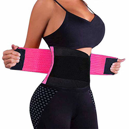 Picture of VENUZOR Waist Trainer Belt for Women - Waist Cincher Trimmer - Slimming Body Shaper Belt - Sport Girdle Belt (UP Graded)(Hot Pink,Small)