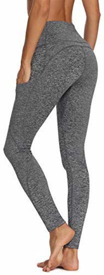GetUSCart- Lingswallow High Waist Yoga Pants - Yoga Pants with Pockets  Tummy Control, 4 Ways Stretch Workout Running Yoga Leggings (Charcoal Grey,  Large)