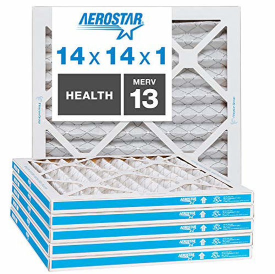 Pack of 6 Aerostar Pleated Air Filter 14x14x1 MERV 13 Made in the USA 
