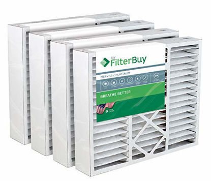 Picture of FilterBuy 20x25x5 Honeywell FC100A1037 Compatible Pleated AC Furnace Air Filters (MERV 13, AFB Platinum). Replaces Honeywell 203720, FC35A1027, FC100A1037, FC200E1037, Carrier FILXXCAR-0020. 4 Pack.
