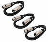Picture of Audio2000'S ADC2037X3 3 ft XLR Female to XLR Male Microphone Cable, (3-Pack)