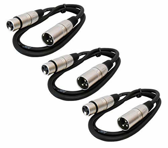 Picture of Audio2000'S ADC2037X3 3 ft XLR Female to XLR Male Microphone Cable, (3-Pack)