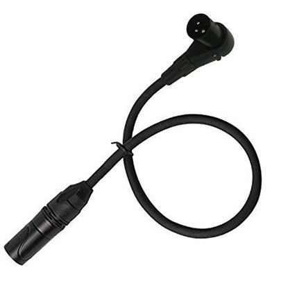 Picture of LyxPro 3 Feet Right Angle XLR Male to Female 3 Pin Mic Cord for Powered Speakers Audio Interface Professional Pro Audio Performance Camcorders DSLR Video Cameras and Recording Devices - Black