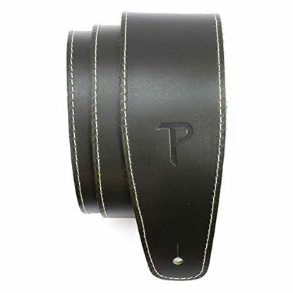Picture of Perri's Leathers Ltd. Baseball Leather Guitar Strap, Green, Adjustable Length 41.5 to 55, Soft Non-Slip Backing, Comfortable, 2.5" Wide, Made in Canada