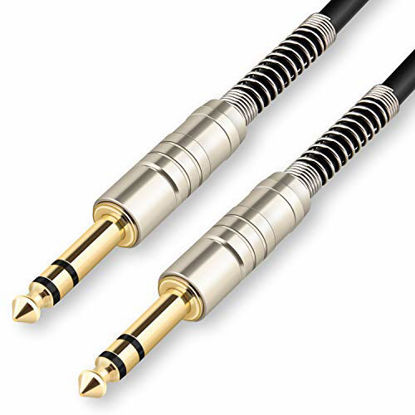 Picture of JOLGOO 1/4 TRS Cable, 1/4" 6.35mm TRS to 1/4" 6.35mm TRS Balanced Interconnect Cable, 15 Feet/5 Meters