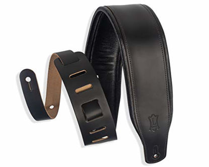 Picture of Levy's Leathers 3" Wide Leather Guitar Strap with Foam Padding and Garment Leather Backing; Black (M26PD-BLK)