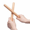 Picture of 4 Pcs Musical Hand Percussion Instrument Set, includes 1 Pair 8 Inch Rhythm Sticks Wood Claves and 1 Pair Wood Egg Shakers for Kids