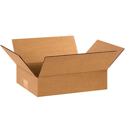 Picture of BOX USA B1293 Flat Corrugated Boxes, 12"L x 9"W x 3"H, Kraft (Pack of 25)