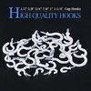 Picture of Glarks 100-Pieces 6 Sizes White Vinyl Coated Cup Hooks Screw-in Ceiling Hooks Screw Hooks Mug Hooks Hangers Assortment Kit for Home and Office Use