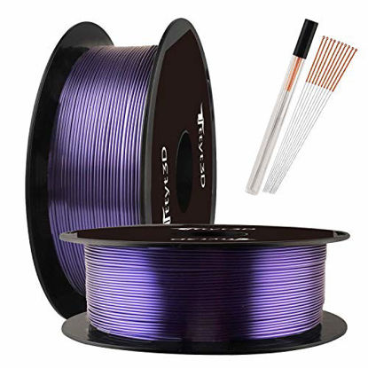 Picture of Dark Violet Purple PLA 3D Printer Filament - 1.75mm 3D Printing Material Widely Compatible 1KG 2.2LBS Spool with Extra Gift 10pcs FDM 3D Printer Nozzle Cleaning