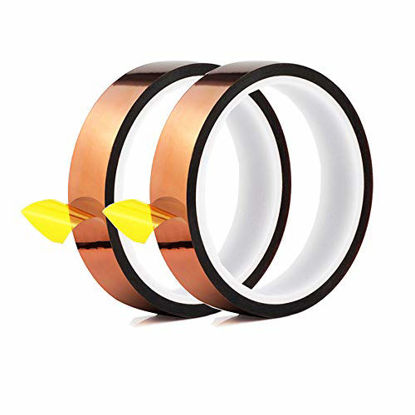 Picture of 2 Rolls 13mm X 33m 108ft Heat Vinyl Press Tape,Heat Resistant Sublimation Tape for Heat Transfer,High Temperature Tape for Electronics Masking,Soldering, Protecting Circuit Board