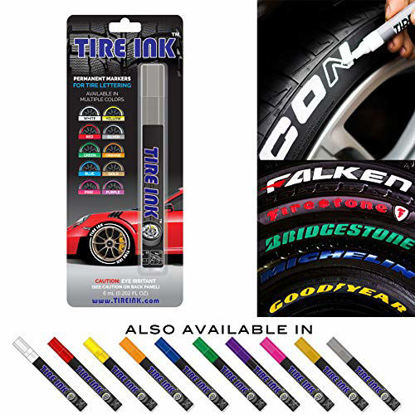Picture of Tire Ink | Paint Pen for Car Tires | Permanent and Waterproof | Carwash Safe (1 Pen, Silver)