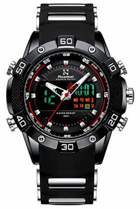Picture of Youwen Watch Men's Sports Watch LED Digital and Quartz Analog Dual Movement Men's Watch Chronograph Military Watch Waterproof Men's Black Watch