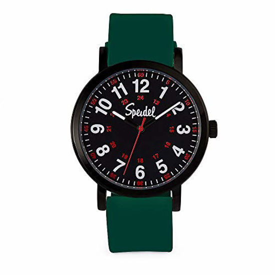 Picture of Speidel Scrub Watch IP BLK CASE, w/Black Dial and Hunter Green Band