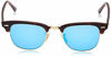 Picture of Ray-Ban RB 3016 Clubmaster Polarized Square Sunglasses, Tortoise & Gold/Blue Flash, 49 mm