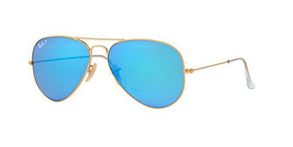 Picture of Ray Ban RB3025 112/4L 58M Matte Gold/Polarized Blue Mirror Aviator,Matte Gold/ Polarized Blue Mirror,58 mm