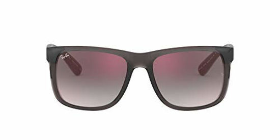 Picture of Ray-Ban Unisex-Adult RB4165 Justin Sunglasses, Transparent Grey/Grey Gradient Mirror, 54 mm