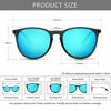 Picture of SUNGAIT Vintage Round Sunglasses for Women Men Classic Retro Designer Style(Transparent Gray Frame/Blue Mirror Lens)